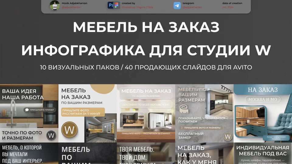 Инфографика для мебельной студии W / Avito-паки